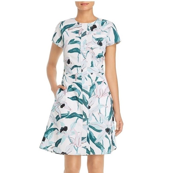 𝅺tory Burch Printed Cotton Shirt Dress size 2 desert bloom - Picture 1 of 8